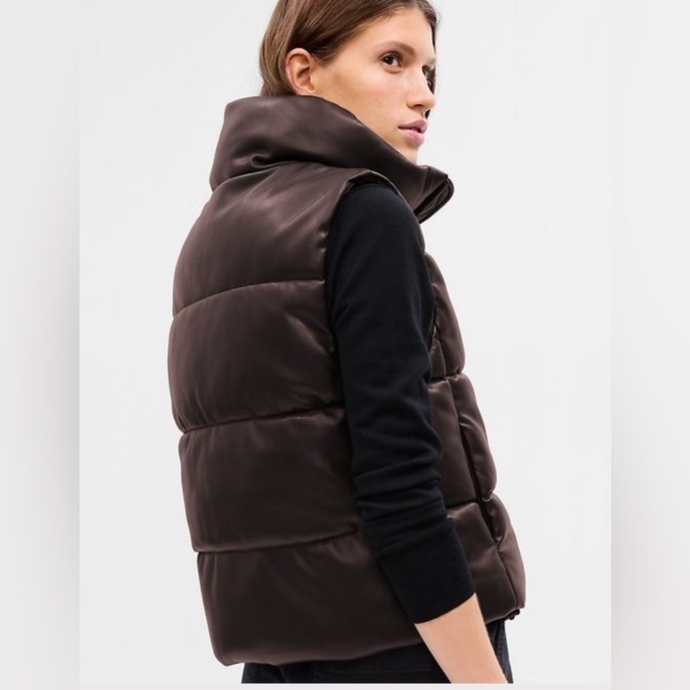 GAP Vegan Leather Puffer Vest NWOT